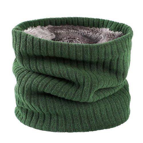Hiver Automne Chaud Tricoté Écharpe Anneau Bandana Femmes Hommes Solide Laine Écharpe Châle Cou Wrap Taille Unique Vert