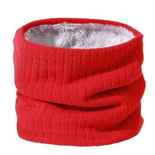 Hiver Automne Chaud Tricoté Écharpe Anneau Bandana Femmes Hommes Solide Laine Écharpe Châle Cou Enveloppement Taille Unique Rojo