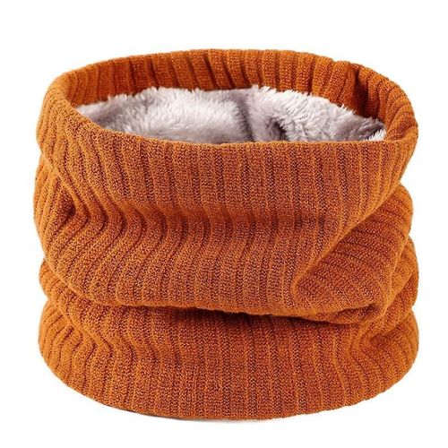 Hiver Automne Chaud Tricoté Écharpe Anneau Bandana Femmes Hommes Solide Laine Écharpe Châle Cou Enveloppement Taille Unique Naranja