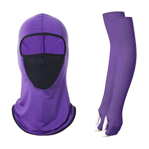 Camping Randonnée Foulards Cyclisme Sports Bandana Bras Manches Plein Air Cyclisme Bandana Hommes Femmes Cou Tube Écharpe Magique Taille Unique Violet