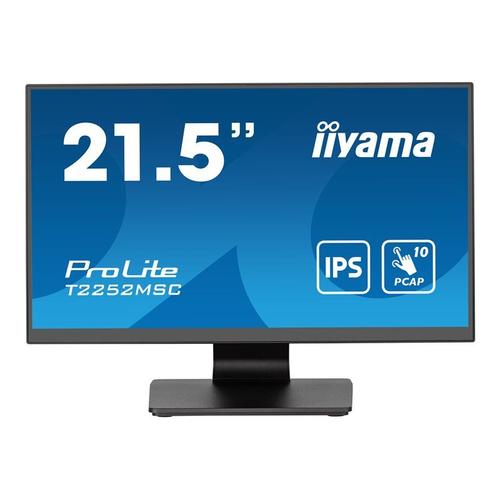 iiyama ProLite T2252MSC-B2 - Écran LED - 22" (21.5" visualisable) - écran tactile - 1920 x 1080 Full HD (1080p) @ 60 Hz - IPS - 250 cd/m² - 1000:1 - 5 ms - HDMI, DisplayPort - haut-parleurs -...