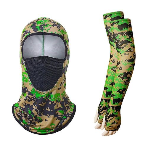 Camping Randonnée Écharpes Cyclisme Sports Bandana Bras Manches Plein Air Bandana De Cyclisme Hommes Femmes Cou Tube Écharpe Magique Taille Unique Camouflage Vert