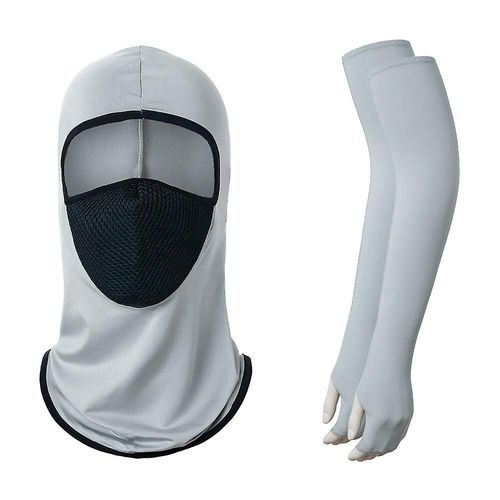 Camping Randonnée Foulards Cyclisme Sports Bandana Bras Manches Plein Air Bandana De Cyclisme Hommes Femmes Cou Tube Écharpe Magique Taille Unique Gris