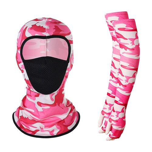 Camping Randonnée Écharpes Cyclisme Sports Bandana Bras Manches Plein Air Bandana De Cyclisme Hommes Femmes Cou Tube Écharpe Magique Taille Unique Camouflage Rose Rouge