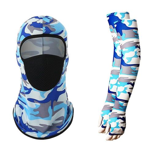 Camping Randonnée Écharpes Cyclisme Sports Bandana Bras Manches Plein Air Bandana De Cyclisme Hommes Femmes Cou Tube Écharpe Magique Taille Unique Camouflage Light Blu