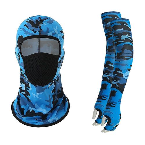 Camping Randonnée Foulards Cyclisme Sports Bandana Bras Manches Plein Air Bandana De Cyclisme Hommes Femmes Cou Tube Écharpe Magique Taille Unique Camouflage Bleu Profond