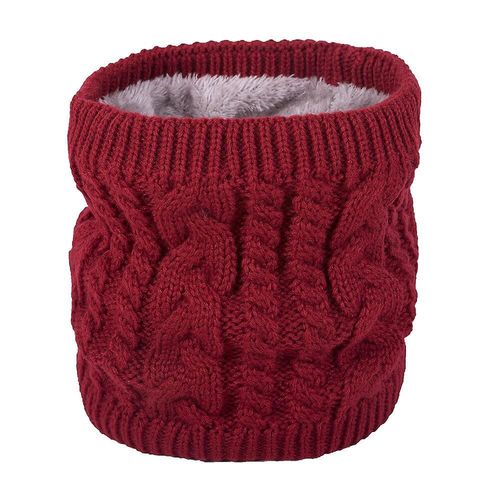 Automne Hiver Écharpe En Laine Hommes Femmes Mode Couleur Pure Sauvage Tricoté Écharpe Velours Chaud Cou Écharpe Taille Unique Rojo