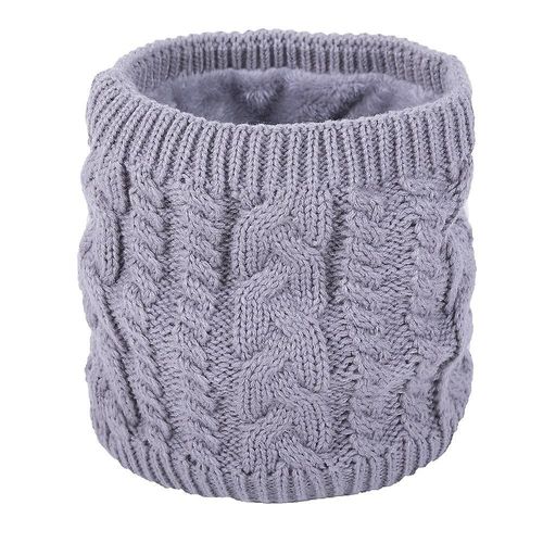 Automne Hiver Écharpe En Laine Hommes Femmes Mode Couleur Pure Sauvage Tricoté Écharpe Velours Chaud Cou Écharpe Taille Unique Gris Oscuro