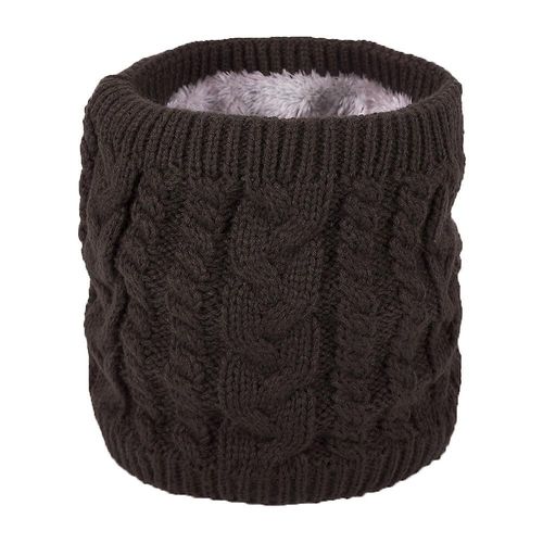Automne Hiver Écharpe En Laine Hommes Femmes Mode Couleur Pure Sauvage Tricoté Écharpe Velours Chaud Cou Écharpe Taille Unique Caqui Oscuro