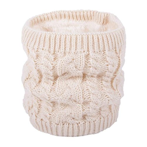 Automne Hiver Écharpe En Laine Hommes Femmes Mode Couleur Pure Sauvage Tricoté Écharpe Velours Chaud Cou Écharpe Taille Unique Beige