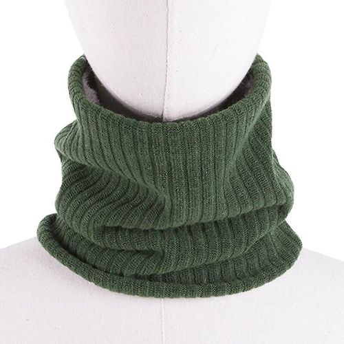 Écharpe D'hiver Tricotée Pour Hommes Et Femmes, Écharpe Élastique Épaisse, Chauffe-Cou Pour Garçons Et Filles, Écharpes Unisexes En Peluche, Taille Unique, Vert