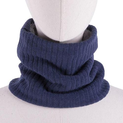 Écharpe D'hiver Tricotée Pour Hommes Et Femmes, Écharpe Élastique Épaisse, Chauffe-Cou Pour Garçons Et Filles, Écharpes Unisexes En Peluche, Taille Unique, Bleu