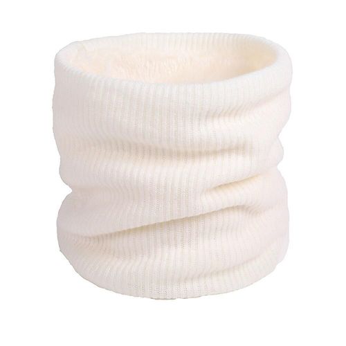 Bavoir Tricoté À Boucle Unique Pour Femme, Épais Et Velours, Pull De Couple, Couleur Unie, Chaud, Style Automne-Hiver, Taille Unique, Blanc, Automne Et Hiver