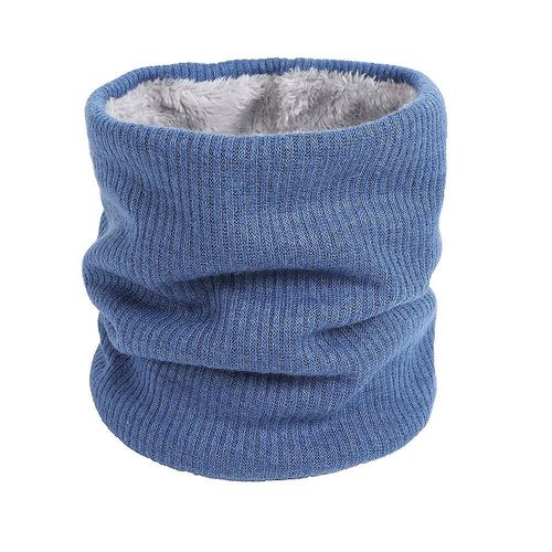 Bavoir Tricoté À Boucle Unique Pour Femme, Épais, En Velours, Pull De Couple, Couleur Unie, Chaud, Style Automne-Hiver, Taille Unique, Bleu, Automne Et Hiver