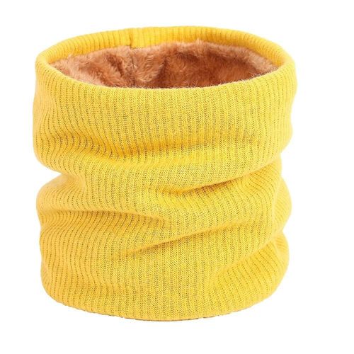 Automne Hiver Femmes Boucle Unique Bavoir Tricoté Épais Plus Velours Couple Pull Couleur Unie Chaud Automne Hiver Style Taille Unique Amarillo