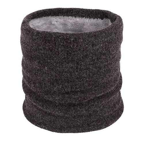 Automne Hiver Femmes Boucle Unique Bavoir Tricoté Épais Plus Velours Couple Pull Couleur Unie Chaud Automne Hiver Style One Size Gris Oscuro