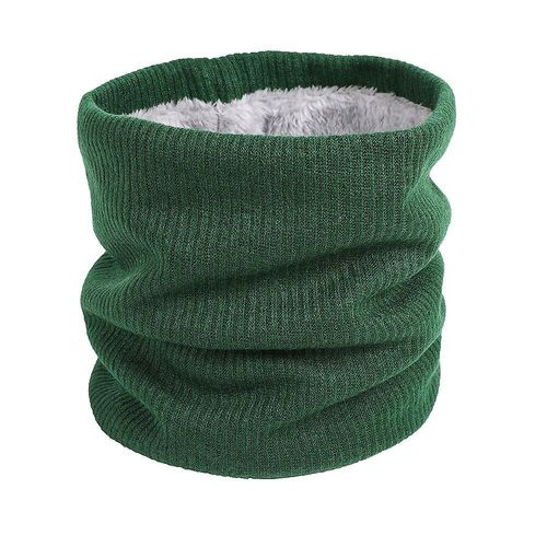 Bavoir Tricoté À Boucle Unique Pour Femme, Épais Et Velours, Pull De Couple, Couleur Unie, Chaud, Style Automne-Hiver, Taille Unique, Vert, Automne Et Hiver