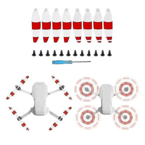 Pales D'hélice À Dégagement Rapide Et À Faible Bruit, Accessoires Pour Drone Dji Mavic Mini 2, Blanc Et Rouge, 8 Pièces-Générique
