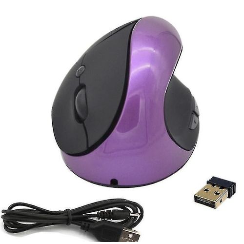 Souris verticale ergonomique sans fil, optique pour PC portable, violet