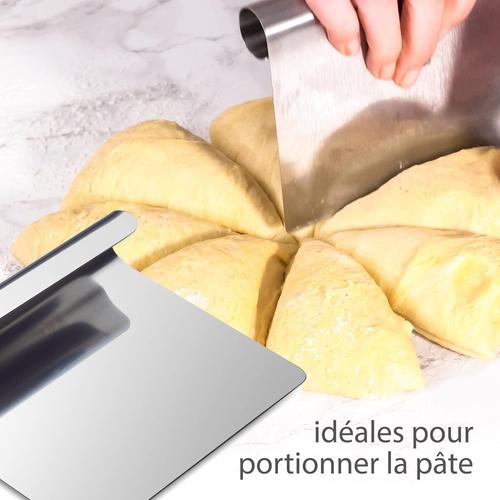 AIDE DE CUISINE MULTI-USAGE en acier inox 18/10 - spatule de cuisine et  grattoir pizza