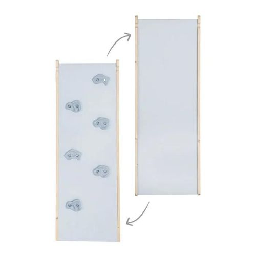 Planche De Glisse 2en1 En Bois Pour Triangle D¿Escalade - Roba - Toboggan Enfant Et Mur D¿Escalade - Gris Clair