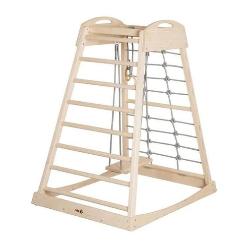 Tour De Jeux En Bois Avec Balançoire Et Anneaux De Gymnastique - Roba - Structure D'escalade D'intérieur - Dès 2 Ans