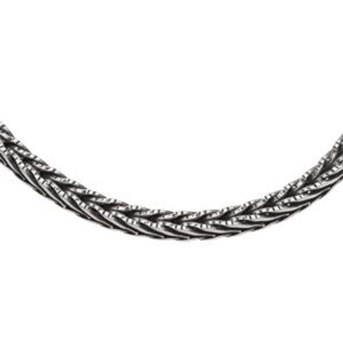 Collier Acier Patiné Maille Epi 55.5cm