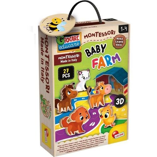Baby Farm - Jeu D'apprentissage En Bois - Basé Sur La Méthode Montessori - Lisciani