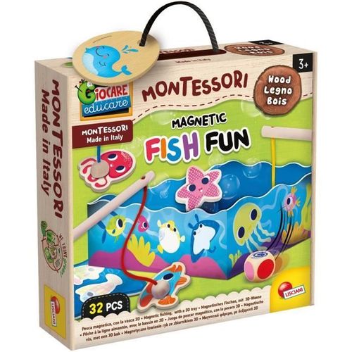 Magnetic Fish Fun - Jeu D'apprentissage En Bois - Basé Sur La Méthode Montessori - Lisciani