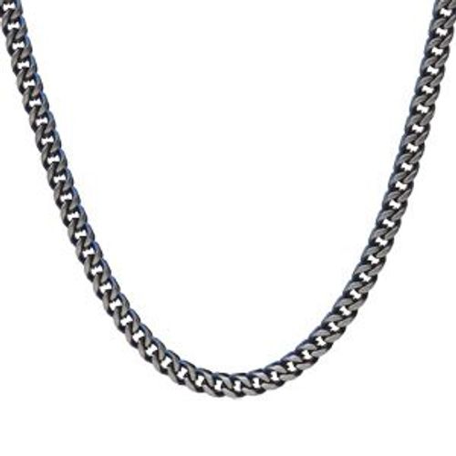 Chaîne Acier Mat Et Pvd Bleu Sur Les Cotés Maille Franco 55.5cm