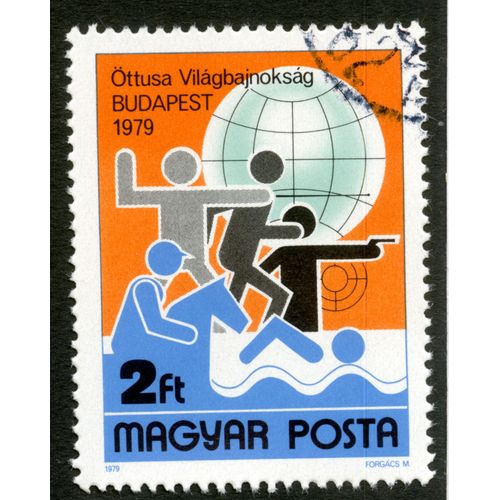 Timbre Oblitéré Magyar Posta, Ottusa Vilagbajnoksag, Budapest 1979, 2 Ft