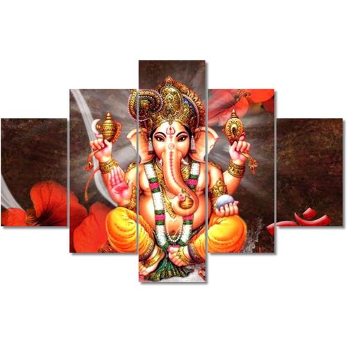 Décoration murale indienne Ganesha pour chambre à coucher, décoration murale pour salon, affiche de Dieu hindou pour murs de maison, décoration giclée en bois 200 x 100 cm. (sans cadre)