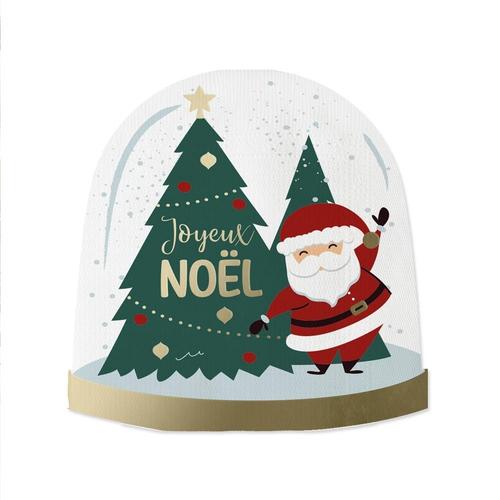 10 SERVIETTES PAPIER BOULE À NEIGE JOYEUX NOËL