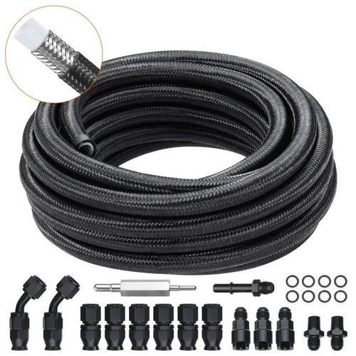Kit Tuyau D'essence -Vevor- 6an-Avec 15 Adaptateurs Raccords Pivotants Pour Moteur Voitures Motos Tracteurs