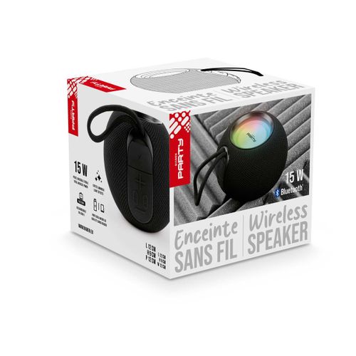 Enceinte bluetooth lumineuse tissu noir