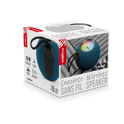 Enceinte bluetooth lumineuse tissus bleu
