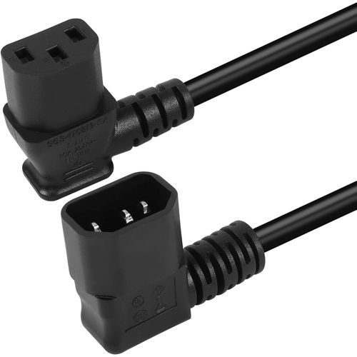 50cm 90 degrs IEC320 c14  Angle Droit c13 rallonge d'alimentation PDU, cble d'alimentation  Angle Droit c14 mle  c13 Femelle pour Ordinateurs,Scanner (Right C14 to Right C13)