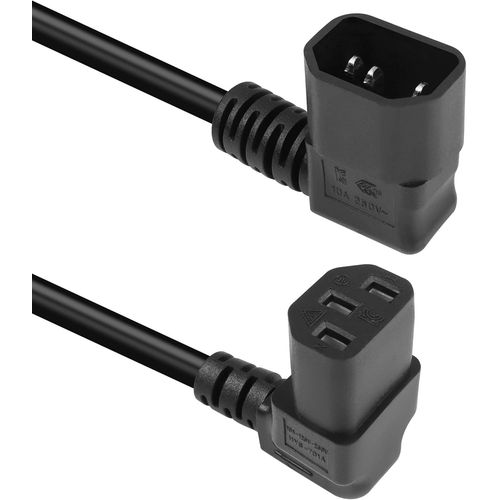 50cm 90 degrs IEC320 c14  Angle suprieur c13 rallonge d'alimentation PDU, 10a 250v, 18AWG c14 mle  c13 Femelle cble d'alimentation pour Ordinateurs,Scanner(Left C14 to Up C13)
