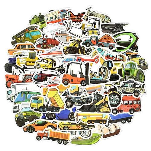 50pcs Cartoon Stickers Various Cute Car Trucks Waterproof Decals Decoration Diy Water Cup Suitcase Skateboard Motorcycle Graffiti Stickers Children Gi