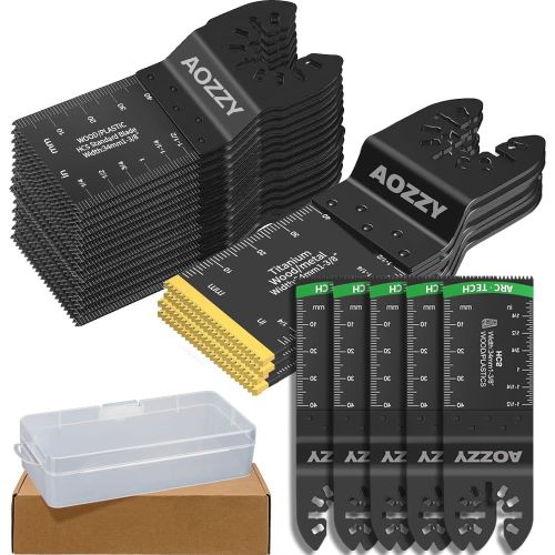 50pcs Lames De Scie Oscillantes,5 Lames De Scie Oscillante En Titane,Coffret Des Accessoires D'outil Multifonction Oscillant,Lame De Scie Universelle Pour Dremel,Bosch,Makita,Dewalt,Etc.[W441]