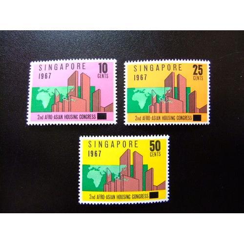 51 Singapour Singapour 1967 / Congrs Afro-Asiatique Congres Afro-Asiatique / Yvert 76 / 78 Mnh