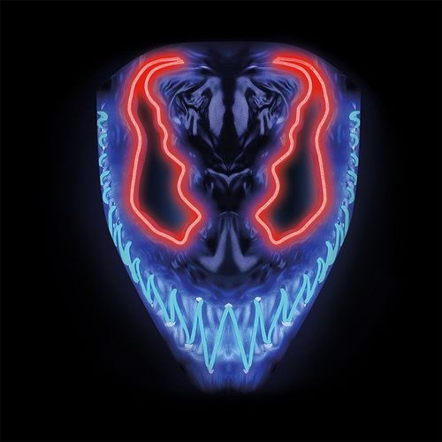 Masque Rigide Démon Led Bleu Rouge Adulte