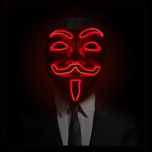Masque Rigide Anonymous Vendetta Led Rouge Adulte