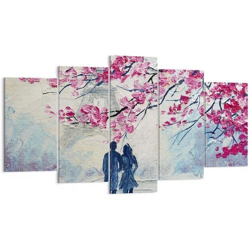 Impression sur toile murale avec tour Eiffel, Paris, couple amoureux, France, impressions artistiques pour décoration de la maison, salon, chambre à coucher 200 x 100 cm. (sans cadre)