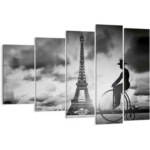 Art mural sur toile - Tableau de Paris - Tour Eiffel vintage - France - Impressions sur toile pour décoration de la maison, salon, chambre à coucher 200 x 100 cm. (sans cadre)