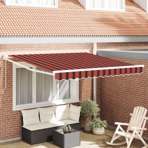 Vidaxl Store Rétractable Manuel Orange Et Marron 350x250 Cm