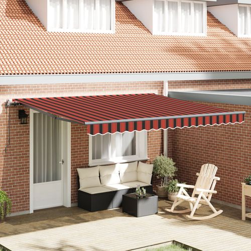 Vidaxl Store Rétractable Automatique Orange Et Marron 400x300 Cm