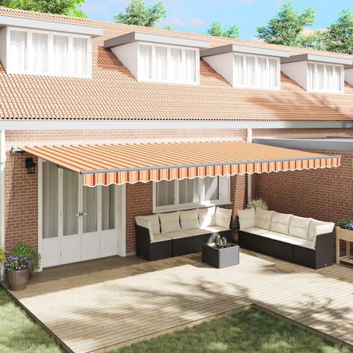 Vidaxl Store Rétractable Automatique Jaune Et Orange 600x350 Cm