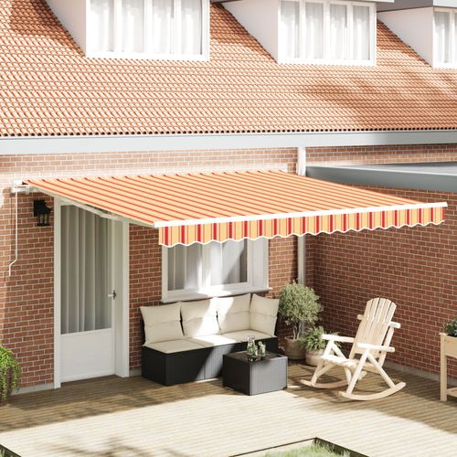 Vidaxl Store Rétractable Manuel Jaune Et Orange 400x300 Cm
