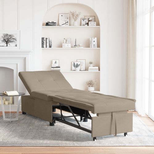 Vidaxl Canapé Lit 3-En-1 Design Dépliant En Tissu Taupe